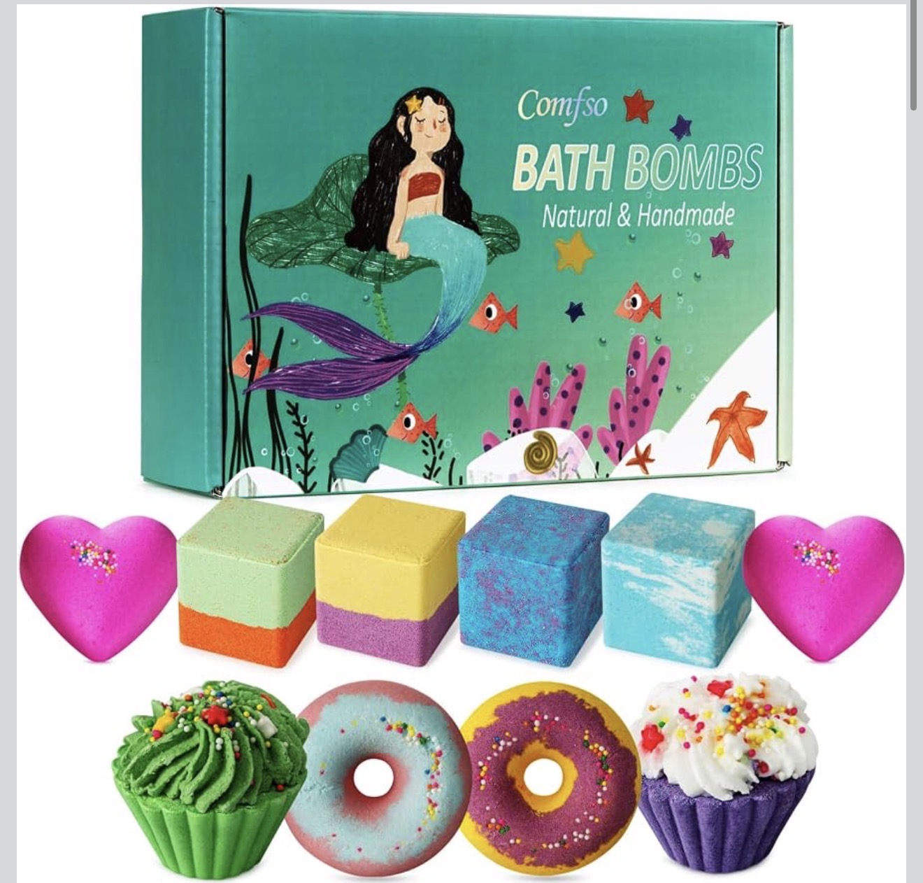 Comfso Kids Bath Bombs — Natural & Handmade Gift Set