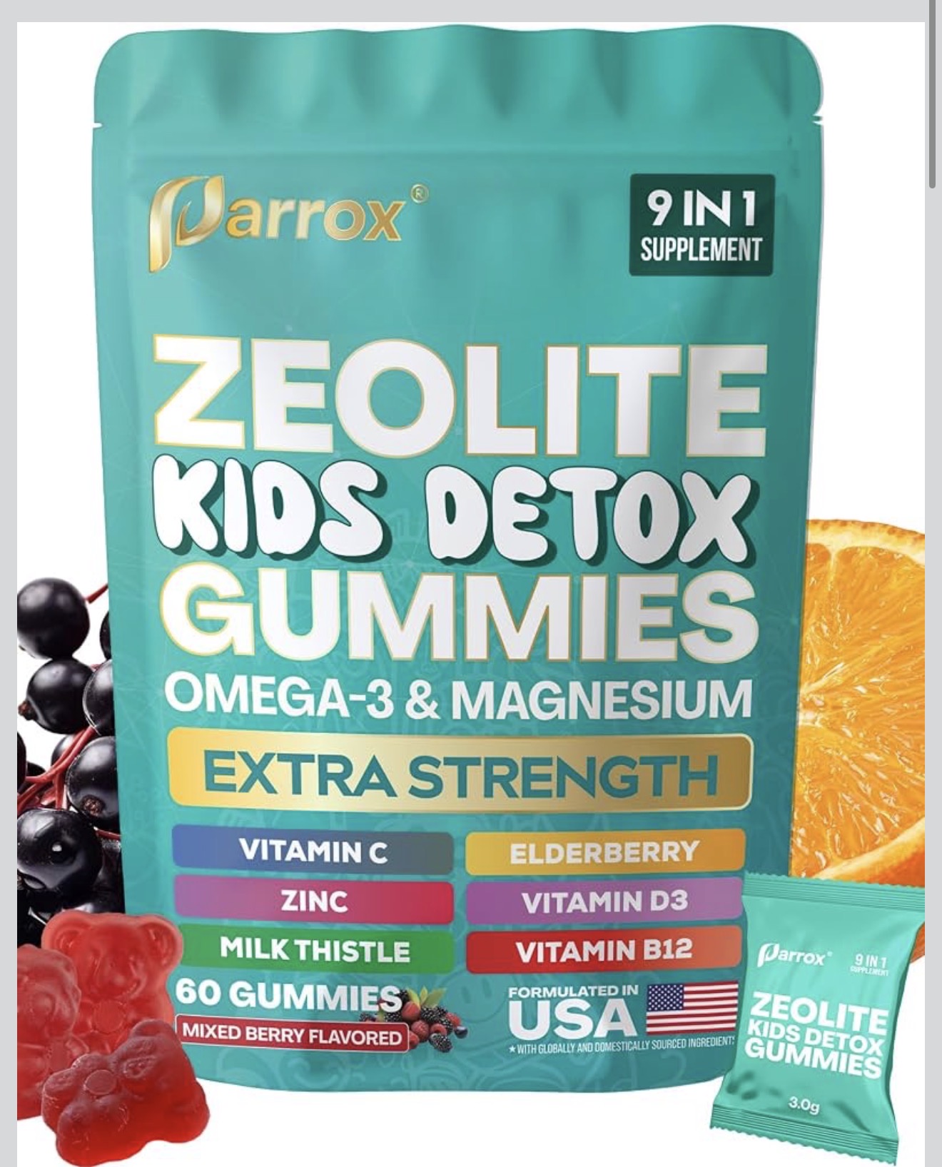 Parrox Zeolite Kids Gummies (60 ct)