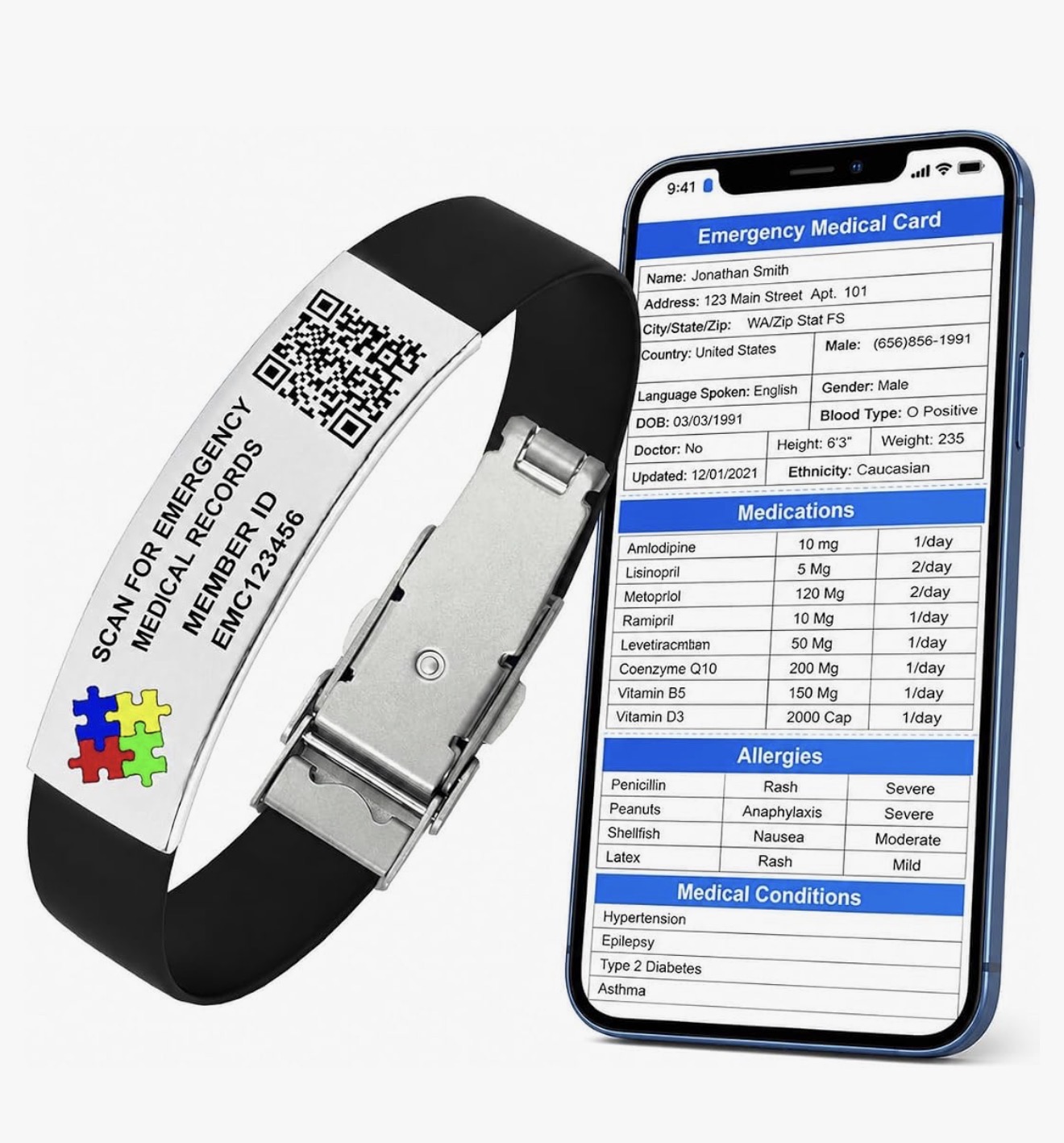 QR Autism Medical Alert Bracelet